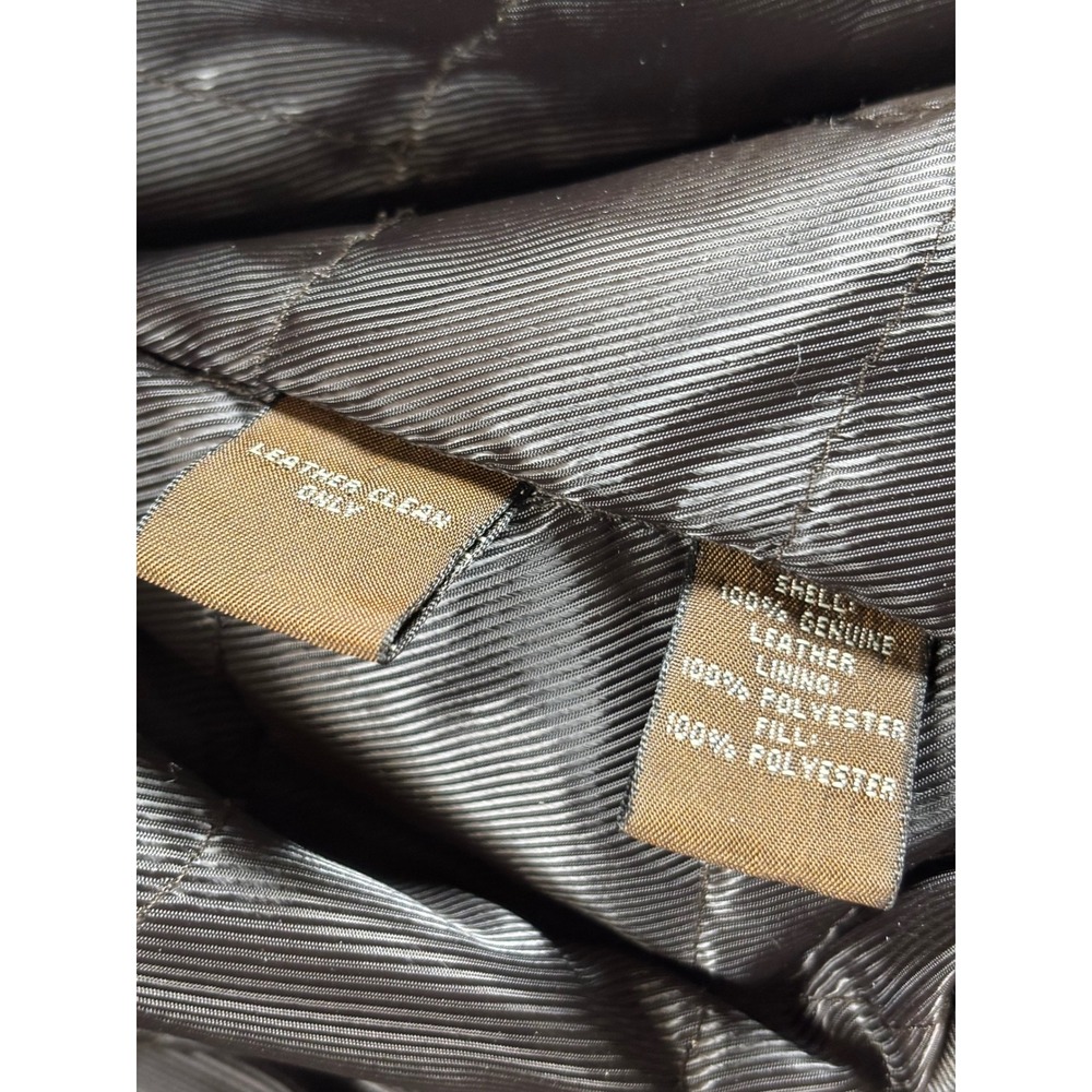 ST JOHNSBAY Mens Dark Brown‎ Genuine Leather Bomber Jacket Lined Size XXL - Picture 6 of 6